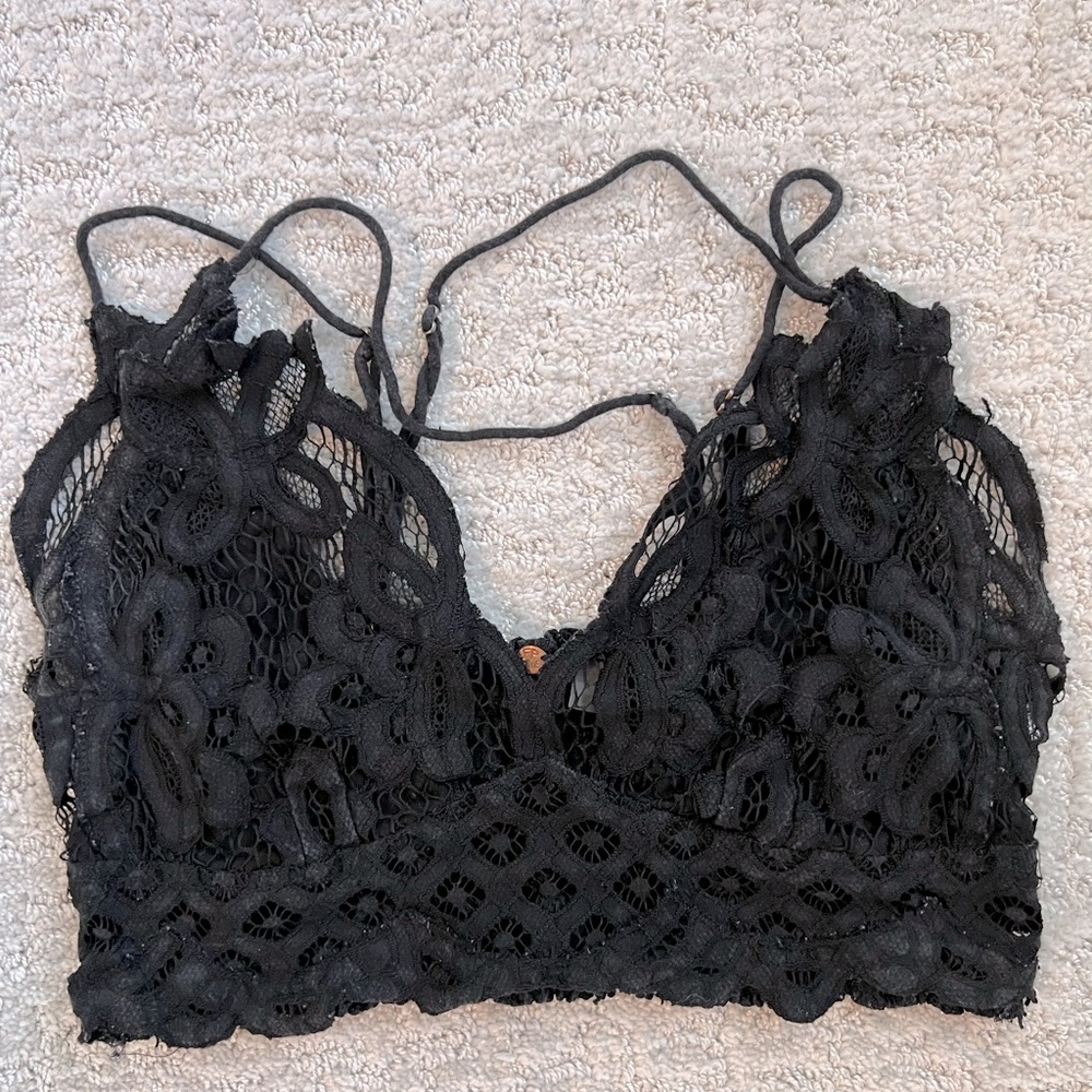 Free people black lace bralette